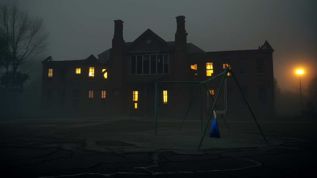 The Girl in the Blue Dress: Whispers of Autumn at Elmsworth High - Weird Tales Illustration
