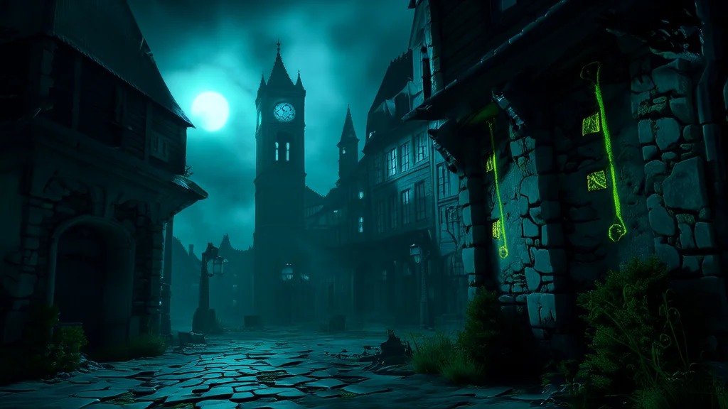 钟楼暗影下的神秘符号 - Weird Tales Illustration