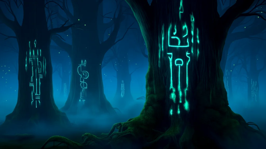 The Silent Forest and the Symbols That Whispered Secrets No One Could Explain - Weird Tales Illustration