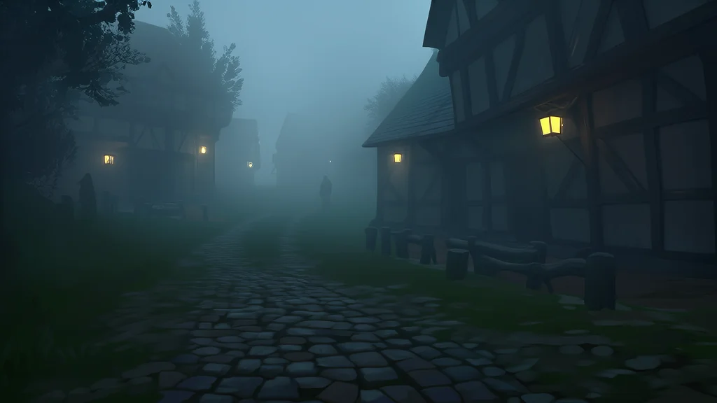 Whispers in the Fog: The Veilkeepers' Silent Watch Over Eldergrove - Weird Tales Illustration