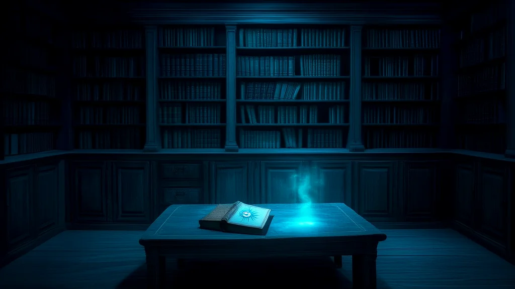 镜中之人：图书馆的诡异书页 - Weird Tales Illustration