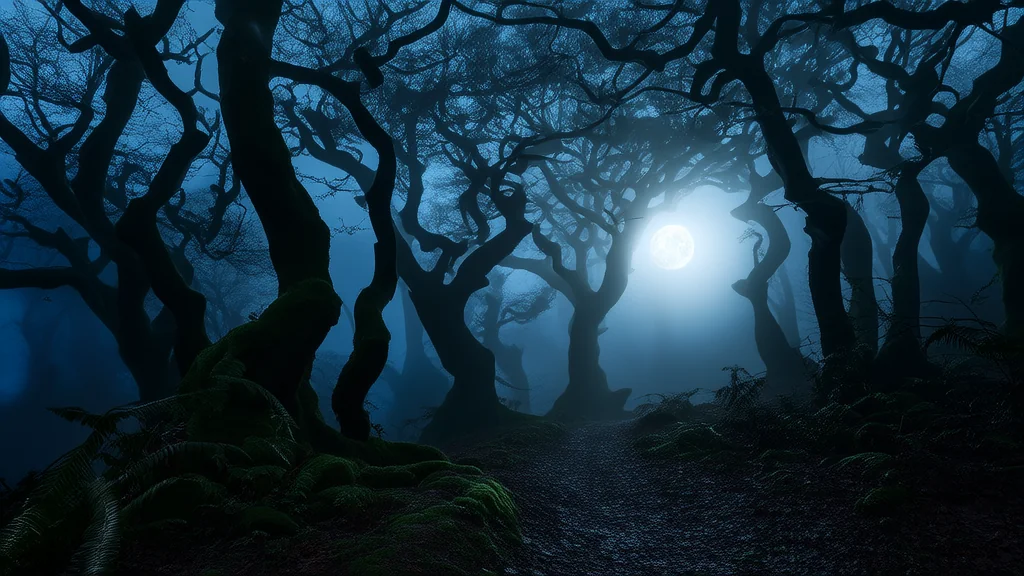 雾隐村的影灵之夜 - Weird Tales Illustration