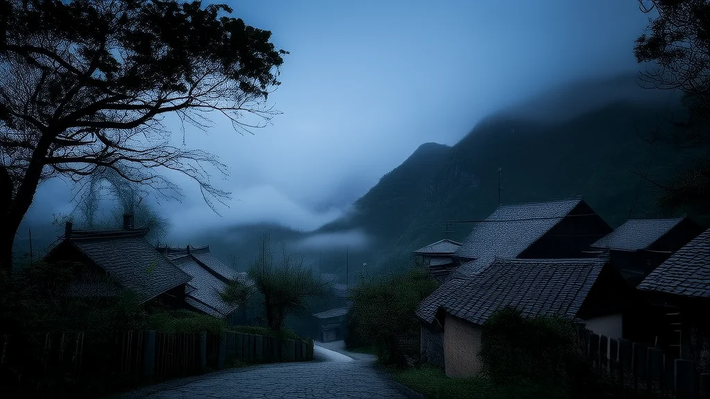 Whispers in the Mist: A Village That Haunts Her Dreams Every Night - Weird Tales Illustration