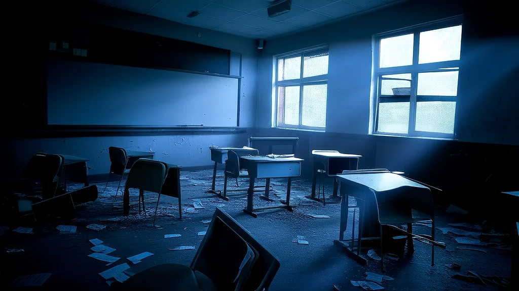 教室窗后有脚步声，她终于听到了那个声音 - Weird Tales Illustration