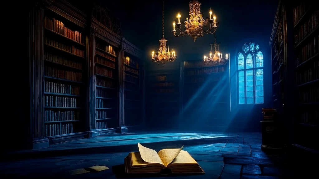 深夜钟声里的图书馆幽灵 - Weird Tales Illustration