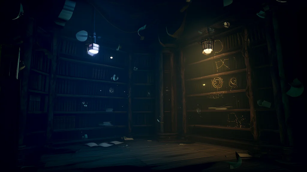 深夜图书馆的神秘守夜人 - Weird Tales Illustration