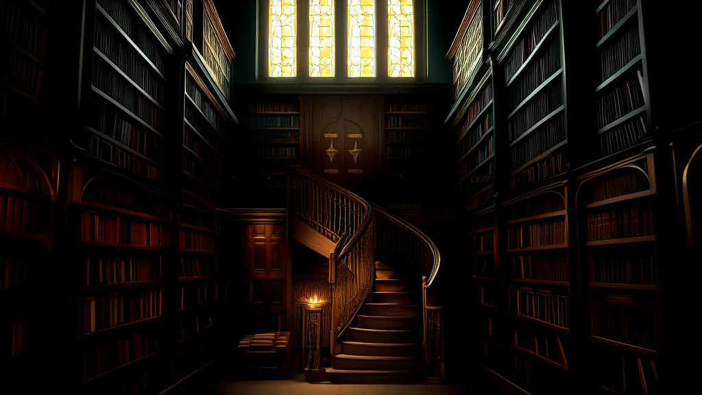 深夜图书馆的神秘纸条与钟楼第七层的秘密 - Weird Tales Illustration