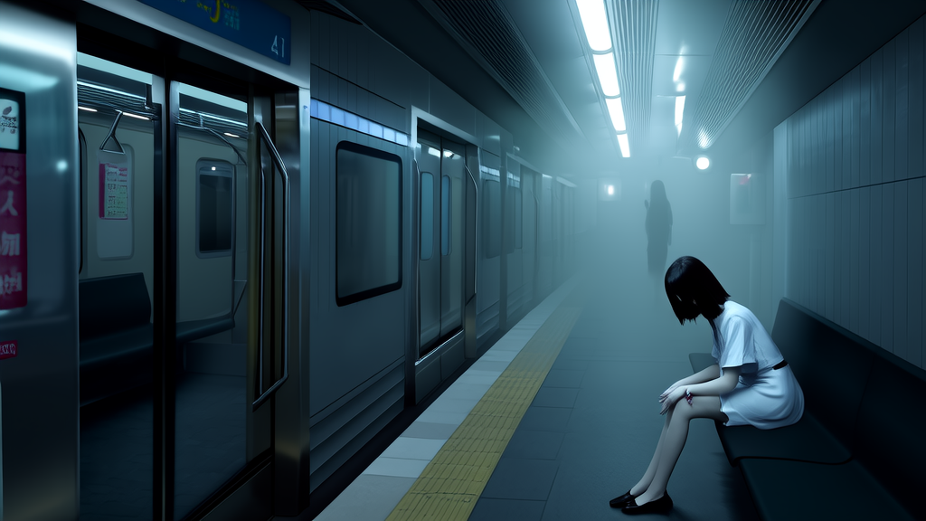 深夜地铁的白裙女孩，消失在下一秒 - Weird Tales Illustration