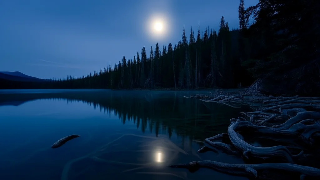 月圆镜湖：他看见了自己被凝固的倒影 - Weird Tales Illustration