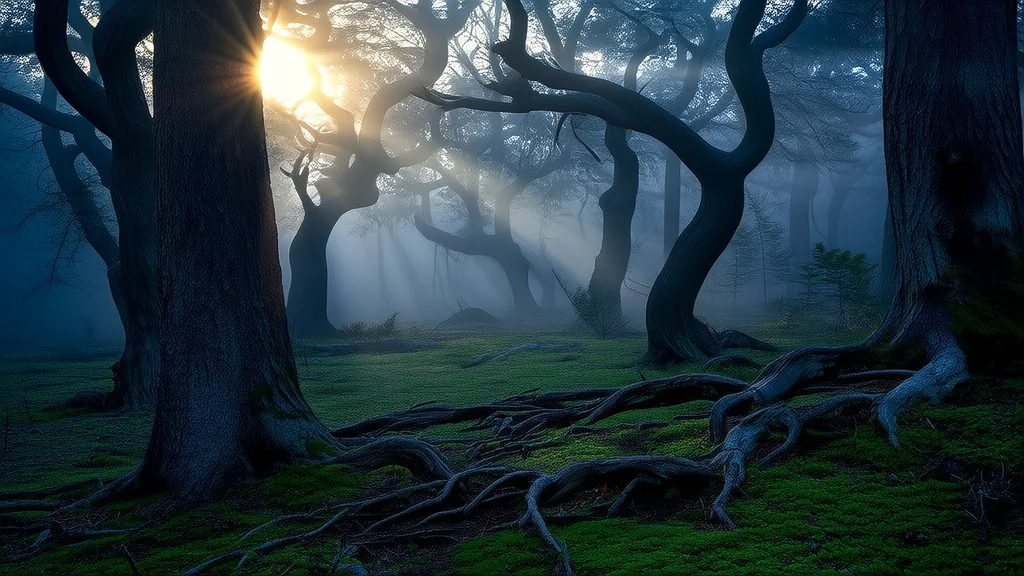 雾林深处，相机拍下诡异人影 - Weird Tales Illustration