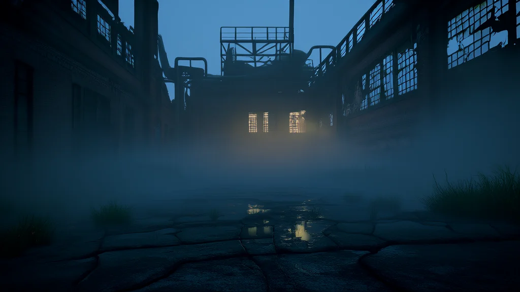 The Forgotten Factory and the Whisper of Lost Souls - Weird Tales Illustration