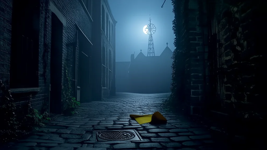 月圆钟声中的神秘纸条与消失的影子 - Weird Tales Illustration