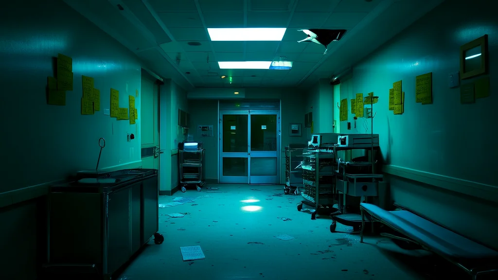 Whispers in the Walls: The Artist's Descent into the Cursed Abandoned Hospital - Weird Tales Illustration