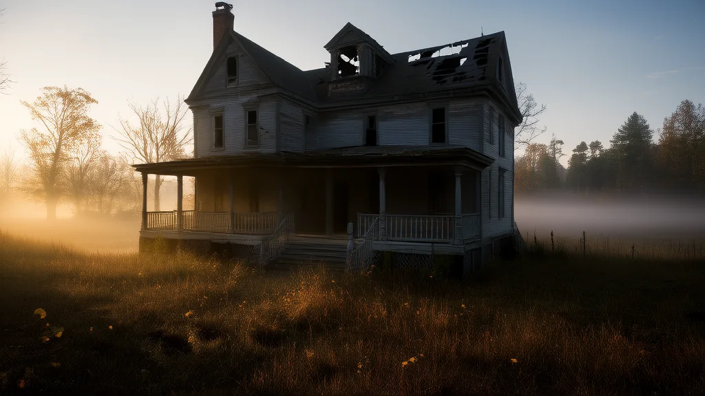 废弃老宅中的神秘脚步声 - Weird Tales Illustration