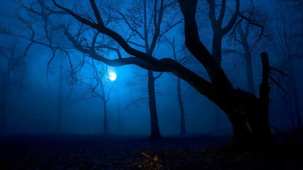 雾影林中的模糊身影 - Weird Tales Illustration