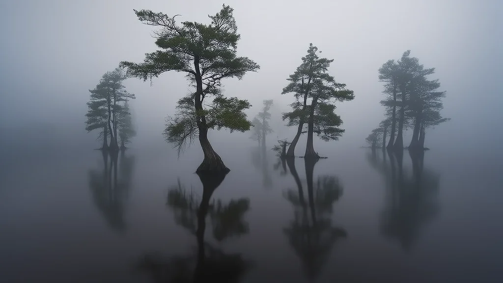 The Wraith of the Marsh: A Tale of Fog, Silence, and a Creature That Never Left - Weird Tales Illustration