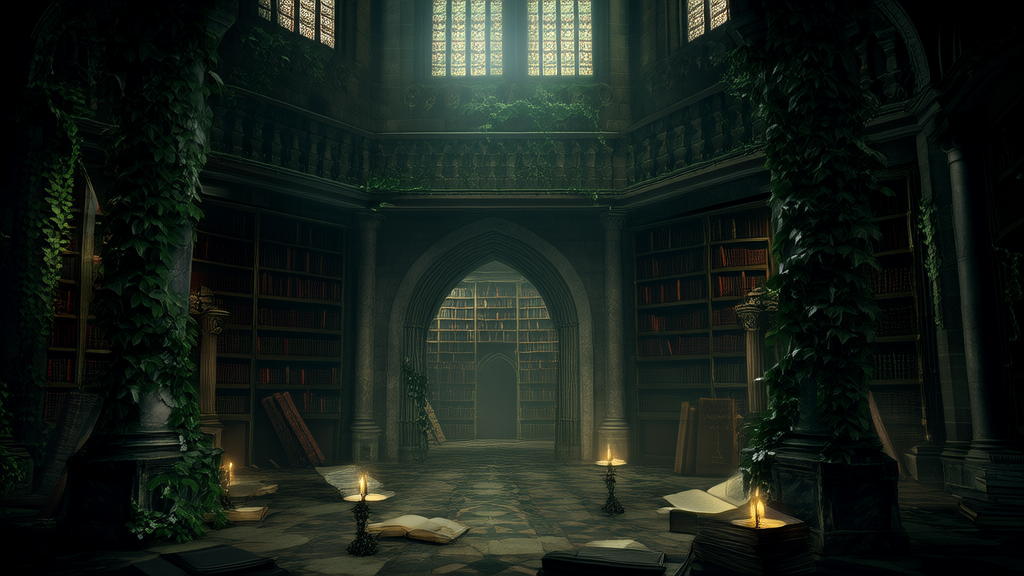 The Whispering Archive of Eldridge Hollow and the Journalist Who Never Returned - Weird Tales Illustration