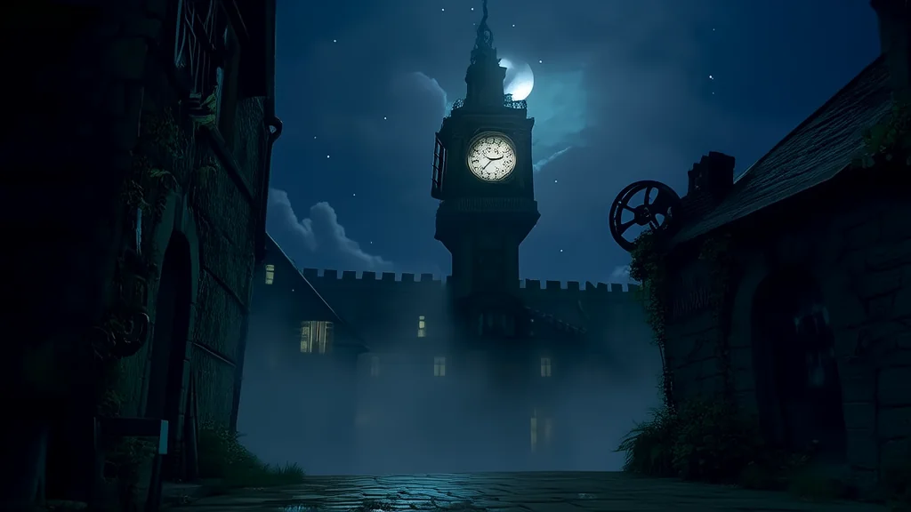 The Silent Chime of 8:17 and the Shadows That Waited Beneath the Clock Tower - Weird Tales Illustration