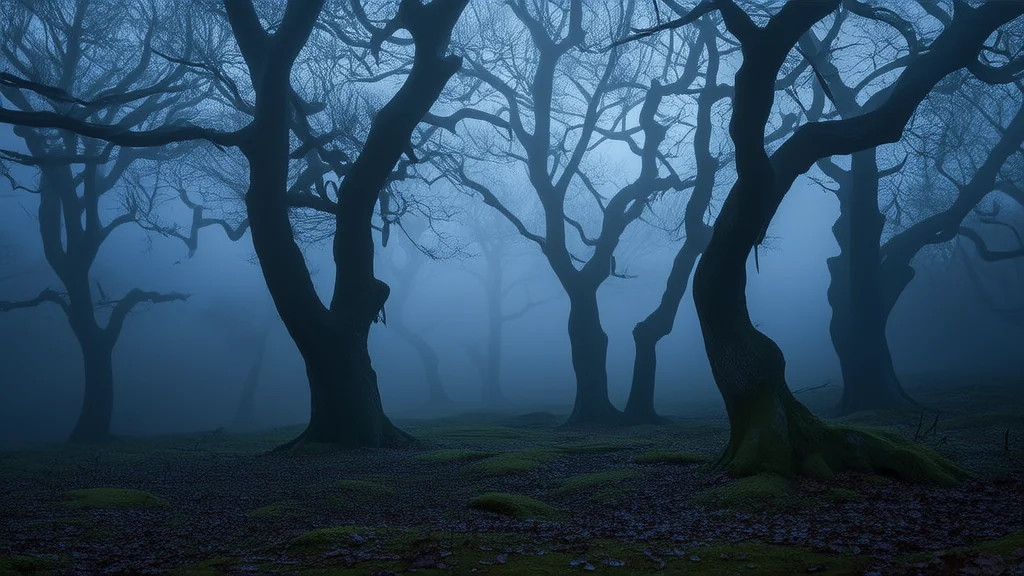 白雾林中的低语与石碑之谜 - Weird Tales Illustration