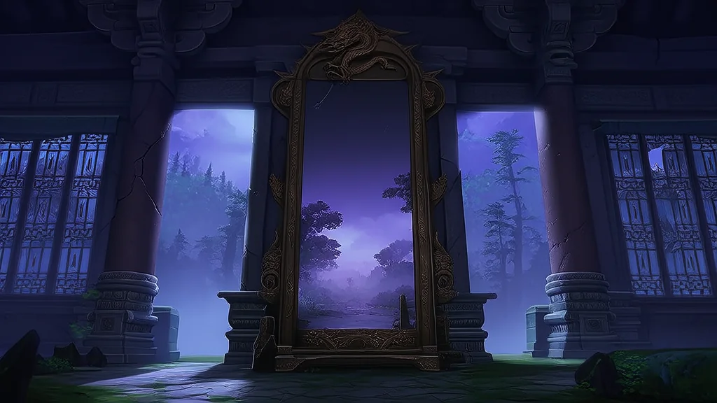 镜界入口：铜镜后的平行世界 - Weird Tales Illustration