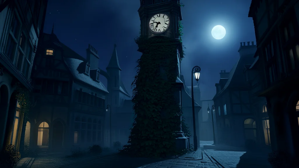 The Clock Tower of Hollowbrook and the Whispers That Never Sleep - Weird Tales Illustration