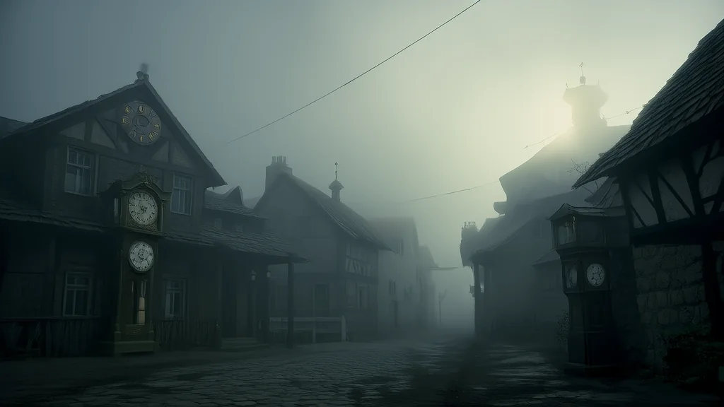 The Clocks of Elmsworth Ticked Backward While the Fog Held Its Breath - Weird Tales Illustration