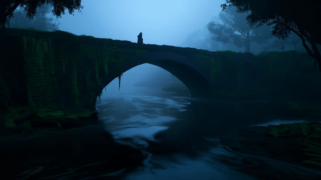 石桥暗影：摄影师的诡异发现 - Weird Tales Illustration