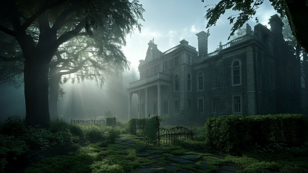 Whispers in the Ivy: The Forgotten Mansion and the Woman in White - Weird Tales Illustration