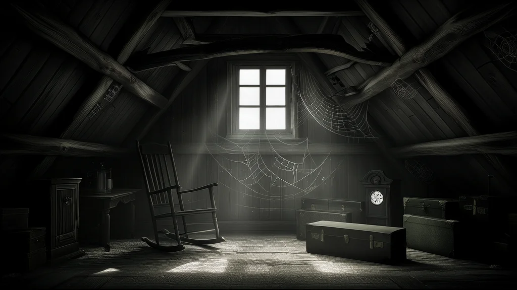 The Whispering Symbols in the Attic of a Forgotten House - Weird Tales Illustration