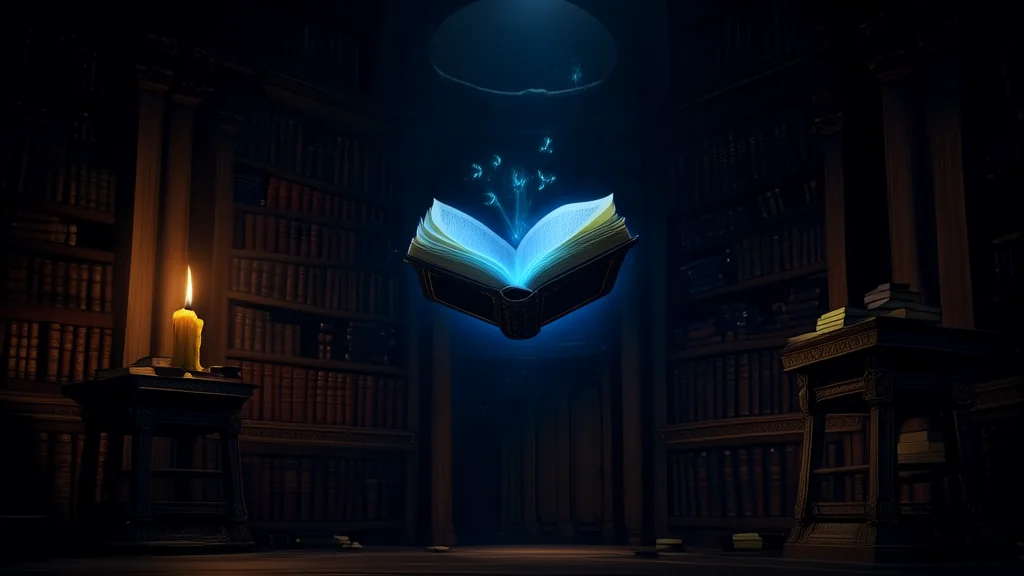 深夜图书馆的血色书页 - Weird Tales Illustration