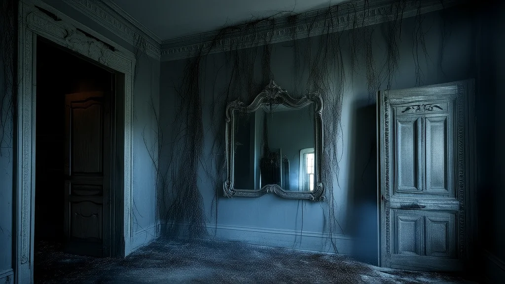 镜屋迷踪：消失的影像与紧闭的门 - Weird Tales Illustration