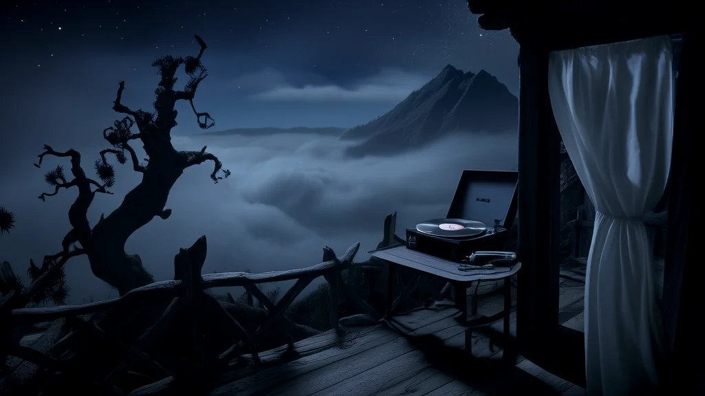 夜半黑胶声，白裙影守观景台 - Weird Tales Illustration