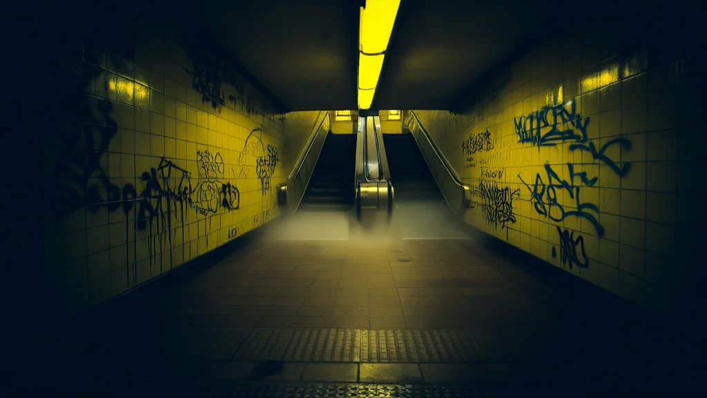 深夜地铁站台的神秘呼唤 - Weird Tales Illustration