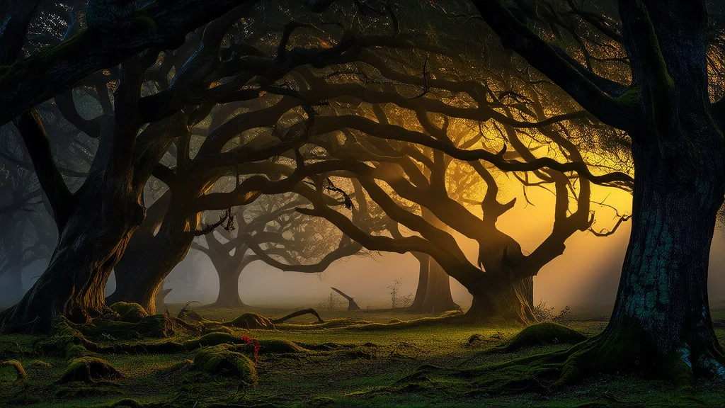 Whispers in the Hollow Veil: The Lost Travelers of Eldergrove - Weird Tales Illustration