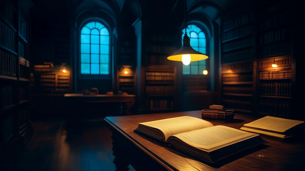 深夜图书馆的神秘日记本 - Weird Tales Illustration
