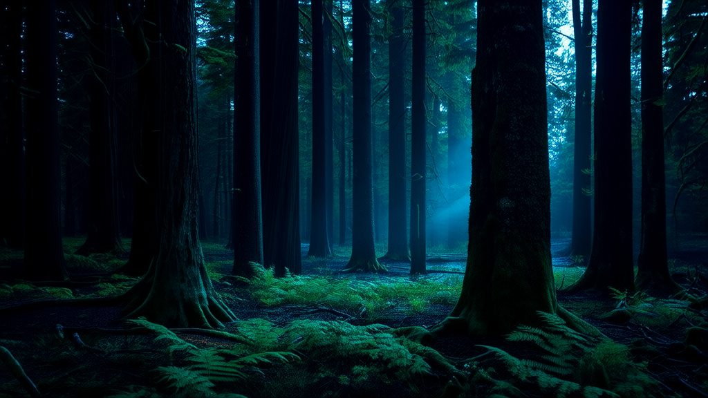 The Silent Glow in the Forest: A Man's Unexplained Encounter on a Quiet Tuesday - Weird Tales Illustration