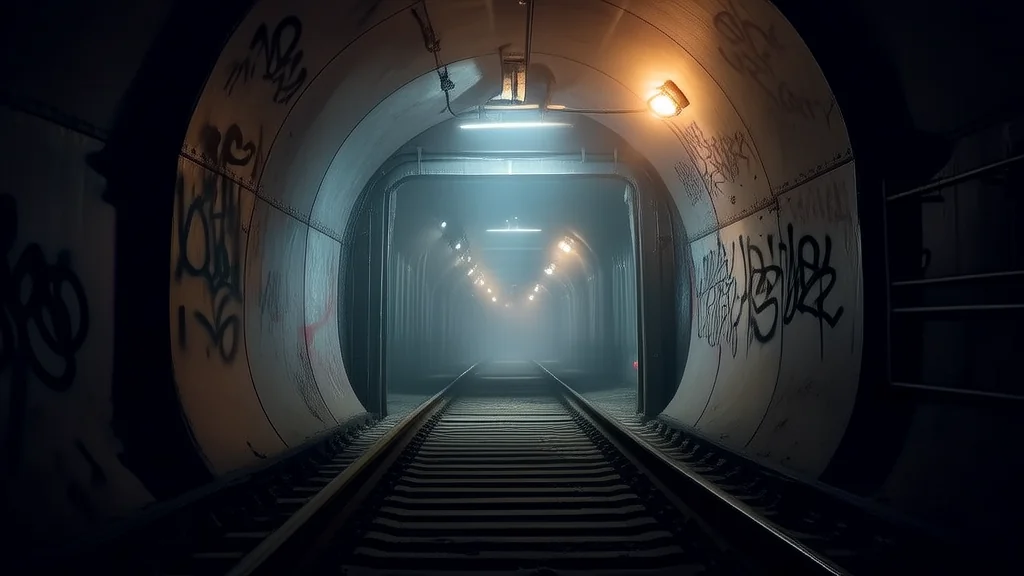 The Forgotten Subway Door on a Silent October Night - Weird Tales Illustration