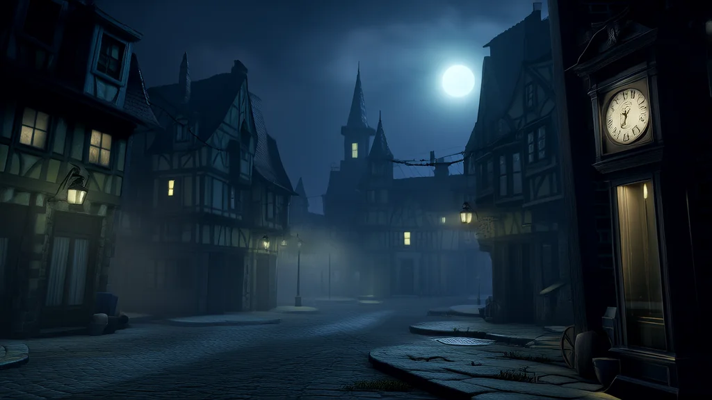 The Clocks of Elmsworth Ticked Backward While the Town Slept - Weird Tales Illustration