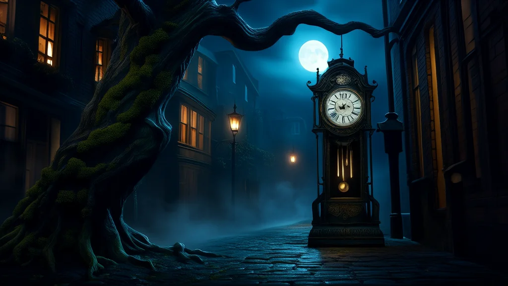 锈钟逆时针，镇上时间乱 - Weird Tales Illustration