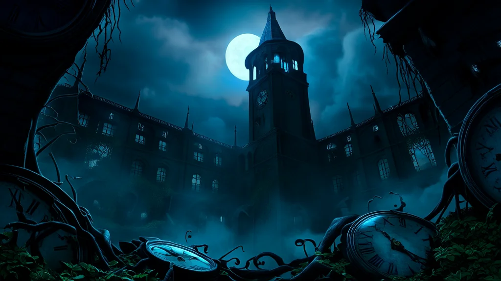 深夜钟楼下的记忆图书馆 - Weird Tales Illustration