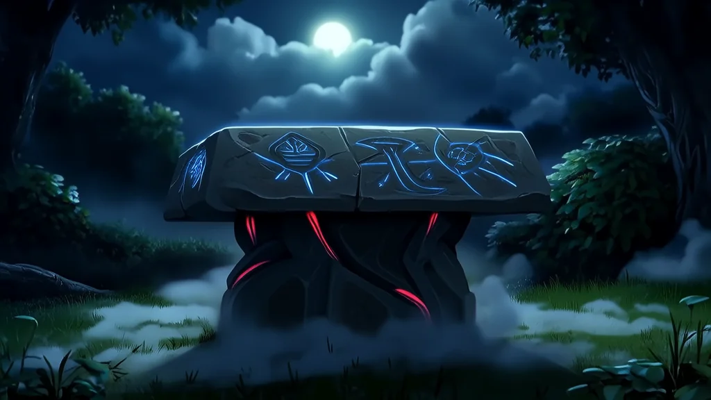 月光下的神秘符号与苏醒的古老世界 - Weird Tales Illustration