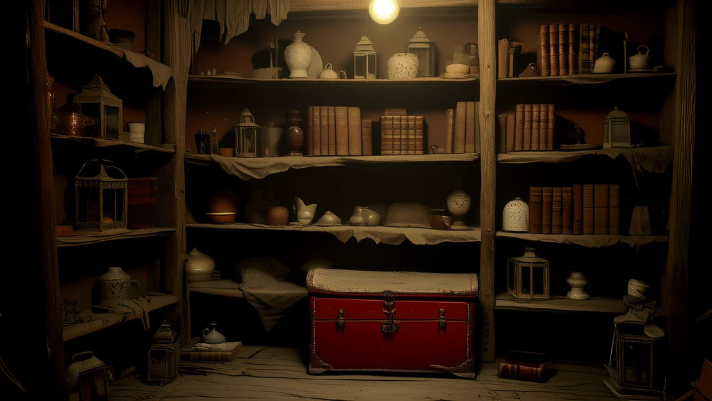 暗红木箱与永不转动的三点零七分 - Weird Tales Illustration