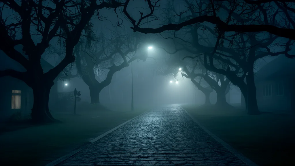 Whispers in the Fog: The Vanishing of Maple Lane at Midnight - Weird Tales Illustration