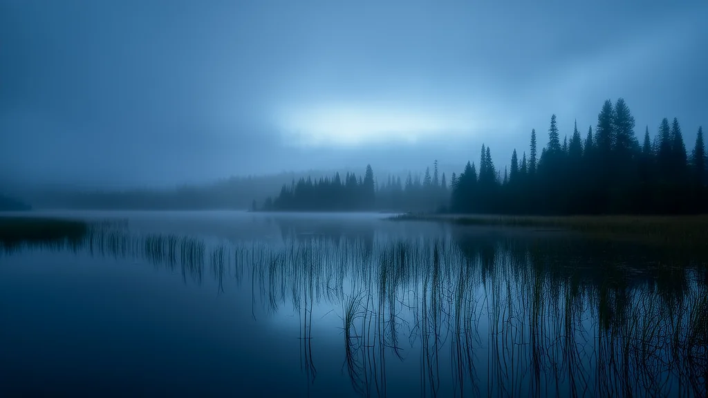 镜湖倒影中的消失者 - Weird Tales Illustration