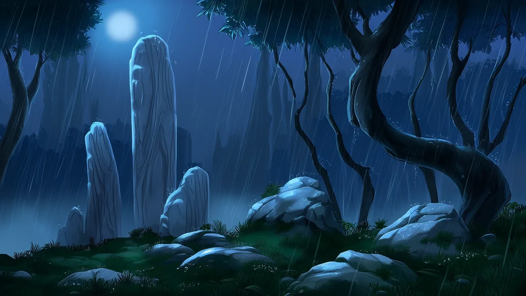 The Dream of Rain and the Forest of White Stones - Weird Tales Illustration