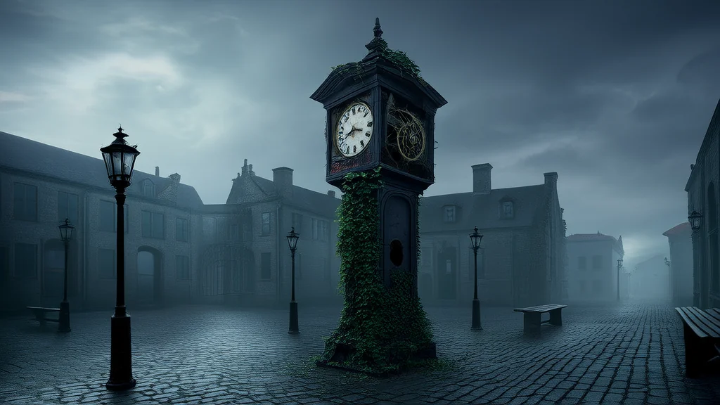 The Silent Clock Tower and the Secret of 3:17 That Never Moved - Weird Tales Illustration