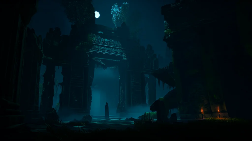 月圆夜，青莲寺的低语与消失的摄影师 - Weird Tales Illustration