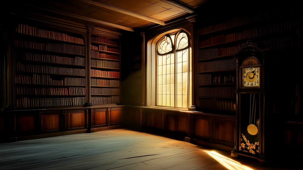The Silent Clock of the Abandoned Library and the Whispering Pages That Never Stopped Turning - Weird Tales Illustration