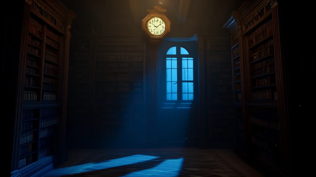 The Library's Secret Chime and the Gates That Open Once a Year - Weird Tales Illustration