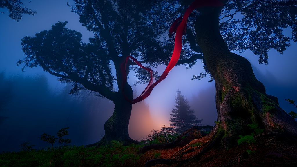 The Vanishing of Clara: A Red Ribbon and the Secret of Elmsworth Forest - Weird Tales Illustration